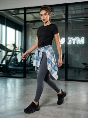 Sinsay - Flanelowa koszula w kratę z domieszką bawełny - błękitny