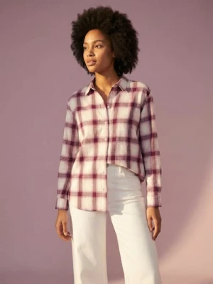 Sinsay - Flanelowa koszula w kratę z domieszką bawełny - wielobarwny