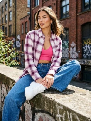 Sinsay - Flanelowa koszula w kratę z domieszką bawełny - wielobarwny