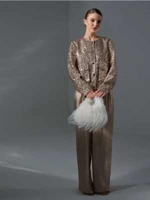 Sinsay - Futrzana torebka na łańcuszku - biały