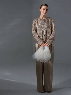 Sinsay - Futrzana torebka na łańcuszku - biały