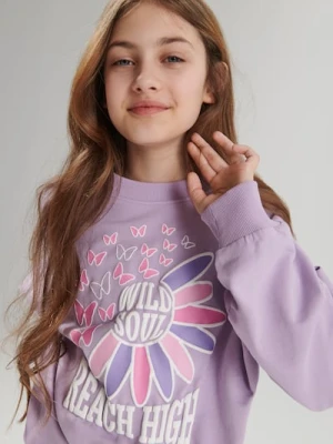 Sinsay - GIRLS` SWEATSHIRT - fioletowy