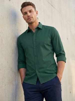 Sinsay - Gładka koszula basic - zielony