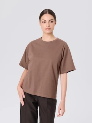 Sinsay - Gładka koszulka z krótkim rękawem - brązowy