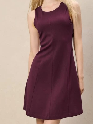 Sinsay - Gładka sukienka mini - bordowy