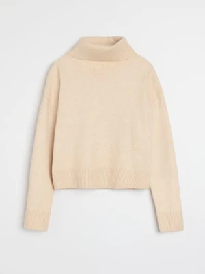 Sinsay - Gładki golf basic - kremowy