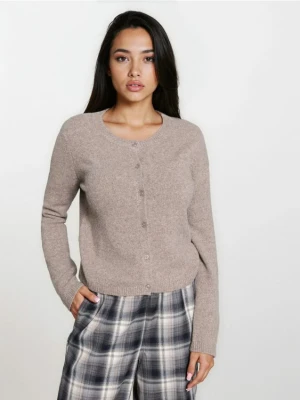 Sinsay - Gładki kardigan - brązowy