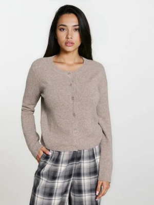 Sinsay - Gładki kardigan - brązowy