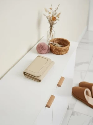 Sinsay - Gładki portfel na zatrzask - kremowy