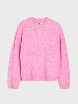 Sinsay - Gładki sweter oversize - różowy