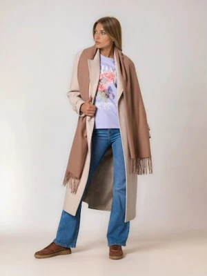 Sinsay - Gładki szalik z frędzlami - beżowy