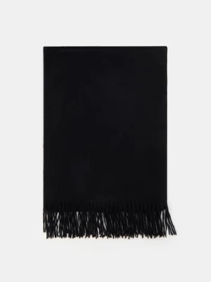 Sinsay - Gładki szalik z frędzlami - czarny