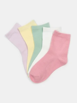 Sinsay - Gładkie skarpetki 5 pack - fioletowy