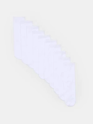 Sinsay - Gładkie skarpetki z bawełną 10 pack - biały