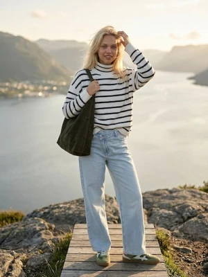 Sinsay - Golf w paski - biały