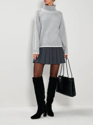 Sinsay - Golf z przeszyciami - szary