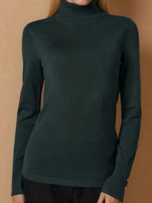 Sinsay - Golf z wiskozą i ozdobnymi guzikami - zielony