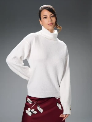 Sinsay - Golf ze zdrobieniami na rękawach - biały