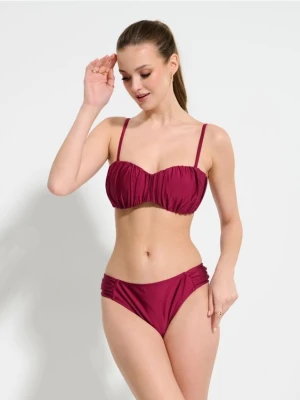 Sinsay - Góra od bikini bandeau - bordowy