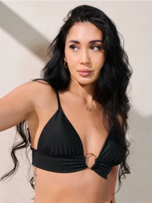 Sinsay - Góra od bikini z dekoracyjnym kółkiem - czarny