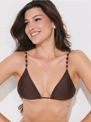 Zdjęcie produktu Sinsay - Góra od bikini z dekoracyjnymi ramiączkami - brązowy