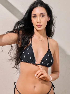 Sinsay - Góra od bikini z haftowanym wzorem - granatowy