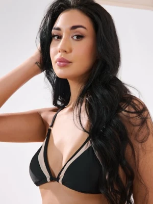 Sinsay - Góra od bikini z siateczką - czarny