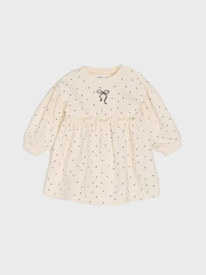 Sinsay - Grubsza bawełniana sukienka - kremowy