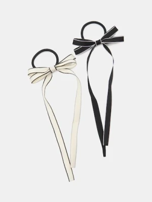 Sinsay - Gumki do włosów z kokardkami 2 pack - wielobarwny