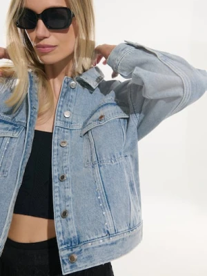 Sinsay - Jeansowa katana z cyrkoniami - niebieski