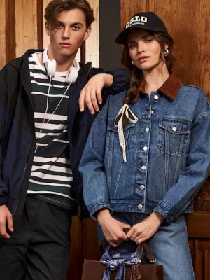 Zdjęcie produktu Sinsay - Jeansowa katana z kołnierzykiem - niebieski