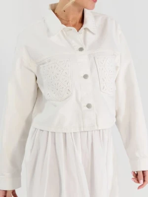 Sinsay - Jeansowa katana z ozdobnymi kieszeniami - biały