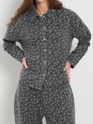 Sinsay - Jeansowa koszula ze wzorem - szary