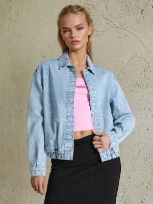 Sinsay - Jeansowa kurtka bomberka - niebieski