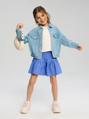 Sinsay - Jeansowa kurtka Stitch - niebieski