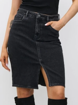 Sinsay - Jeansowa spódnica - czarny