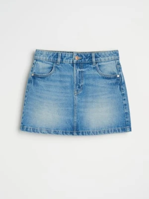 Sinsay - Jeansowa spódnica mini - niebieski