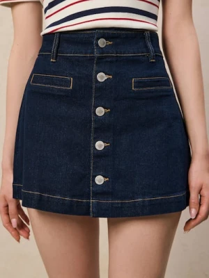 Sinsay - Jeansowa spódnica mini - niebieski