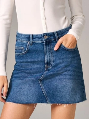 Sinsay - Jeansowa spódnica mini - niebieski