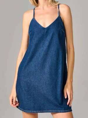 Sinsay - Jeansowa sukienka mini - granatowy