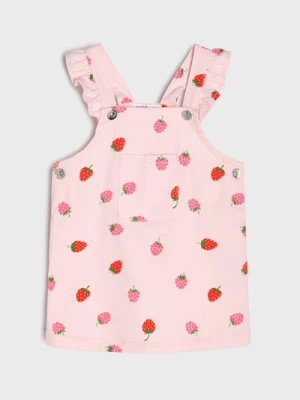 Sinsay - Jeansowa sukienka z motywem truskawek - różowy