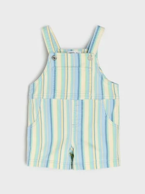 Sinsay - Jeansowe ogrodniczki w paski - wielobarwny