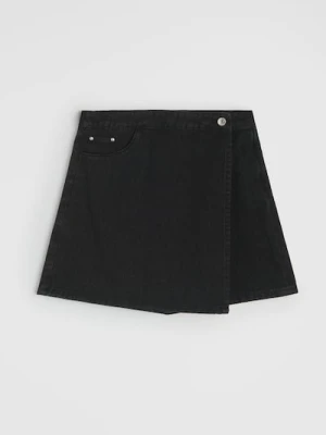 Sinsay - Jeansowe spódnico-spodenki - czarny