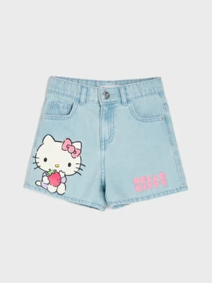 Sinsay - Jeansowe szorty Hello Kitty - niebieski