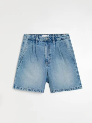 Zdjęcie produktu Sinsay - Jeansowe szorty mom fit - niebieski