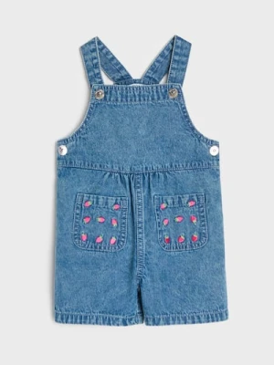 Sinsay - Jeansowe szorty ogrodniczki - niebieski