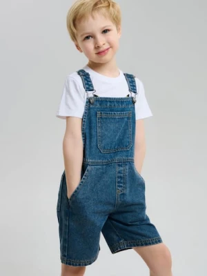 Sinsay - Jeansowe szorty ogrodniczki - niebieski