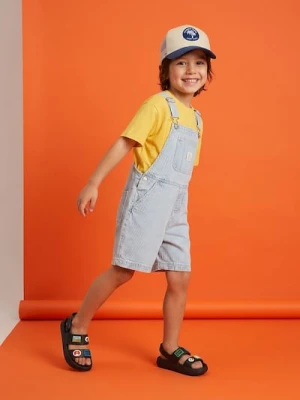 Sinsay - Jeansowe szorty ogrodniczki - niebieski