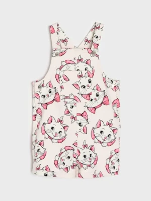 Sinsay - Jeansowe szorty ogrodniczki The Aristocats - kremowy
