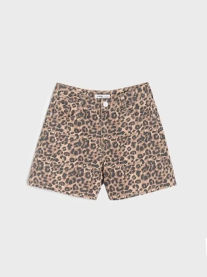 Sinsay - Jeansowe szorty w panterkę - wielobarwny